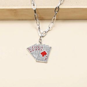 ♦️ ♠️ Poker High Cards Blinged Out Necklace ❤️♣️
